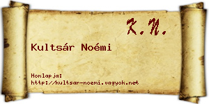 Kultsár Noémi névjegykártya